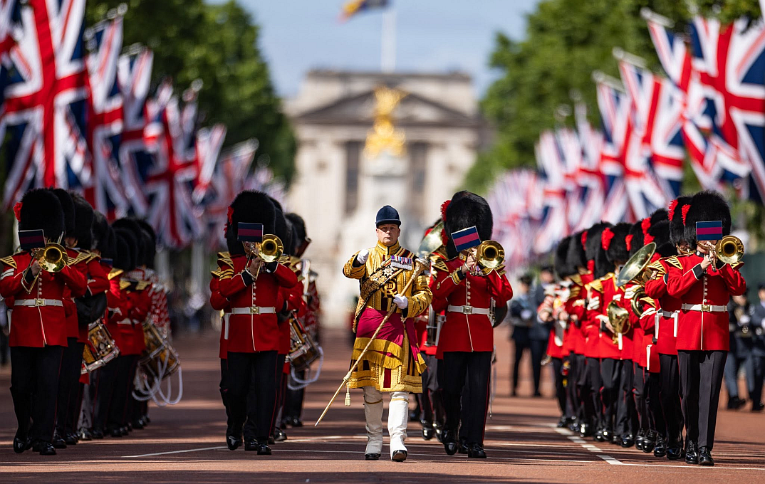 British guards marching in formation
